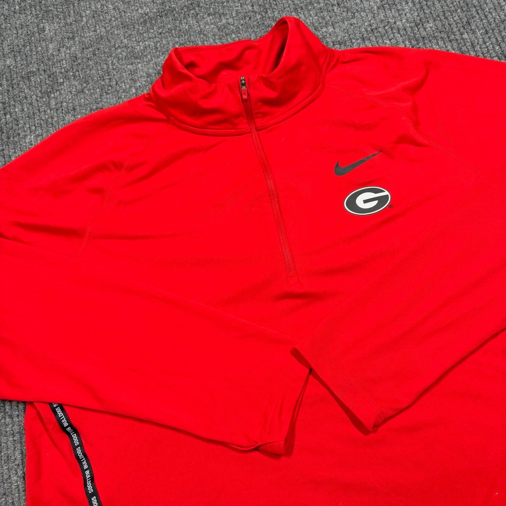 Nike Pullover Women's XL Georgia Bulldogs Dri-Fit Quarter Zip Red AQ2007-657
